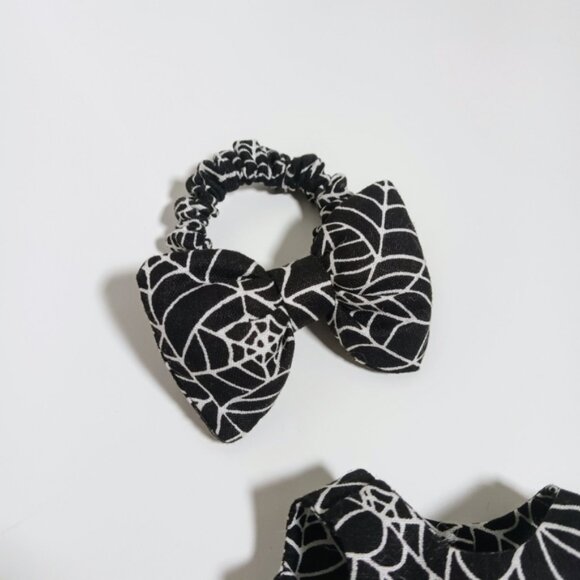 Custom Labubu Halloween Spider Web Dress and Matching Bow Scrunchie - Picture 5 of 5